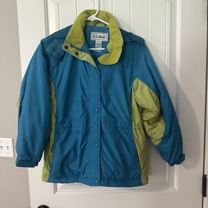 L.L. Bean Ski Snow Jacket Winter Coat Girls Medium 10/12 Thinsulate Hooded